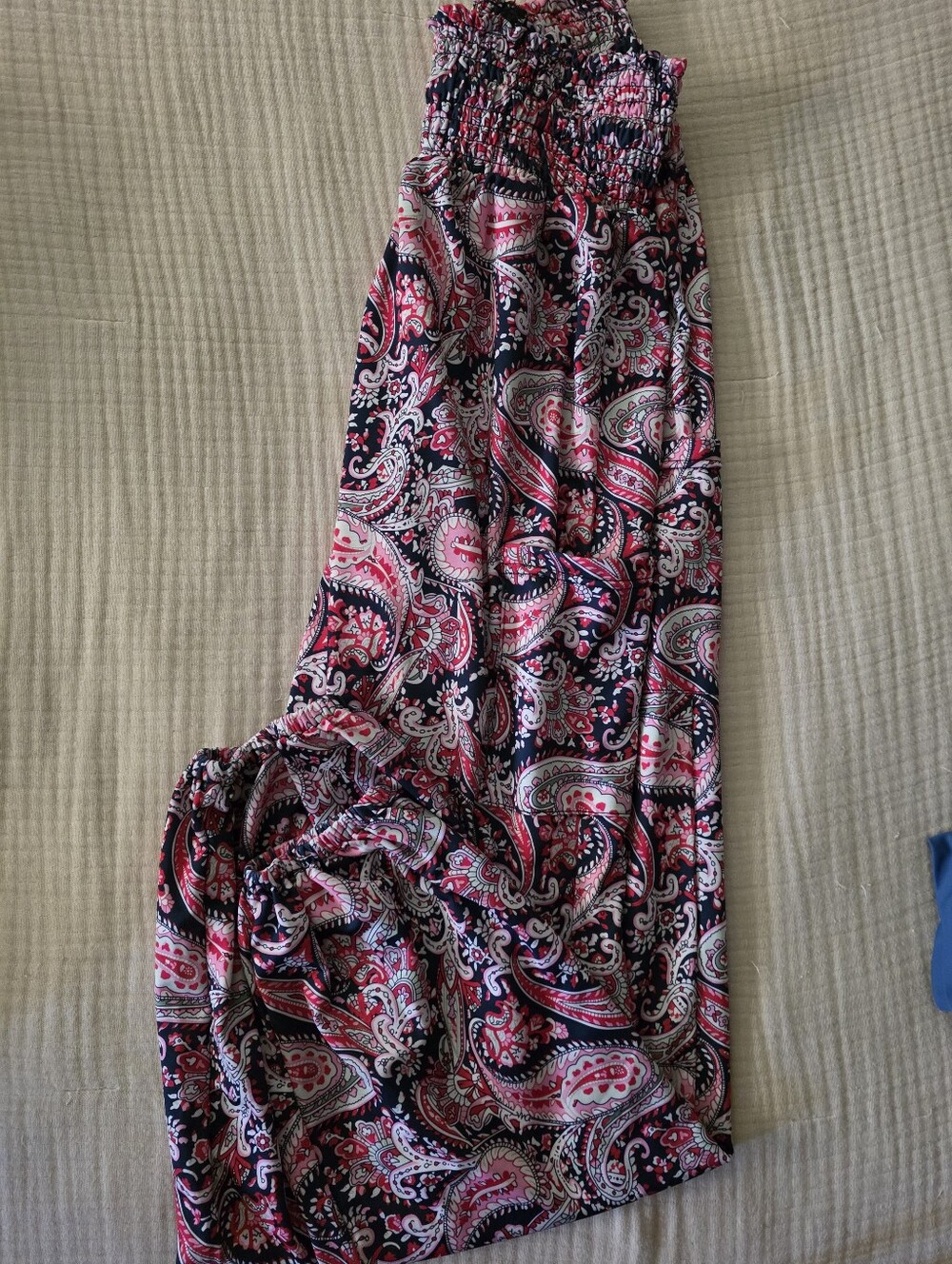 Pink & Navy Paisley Flowy Pants